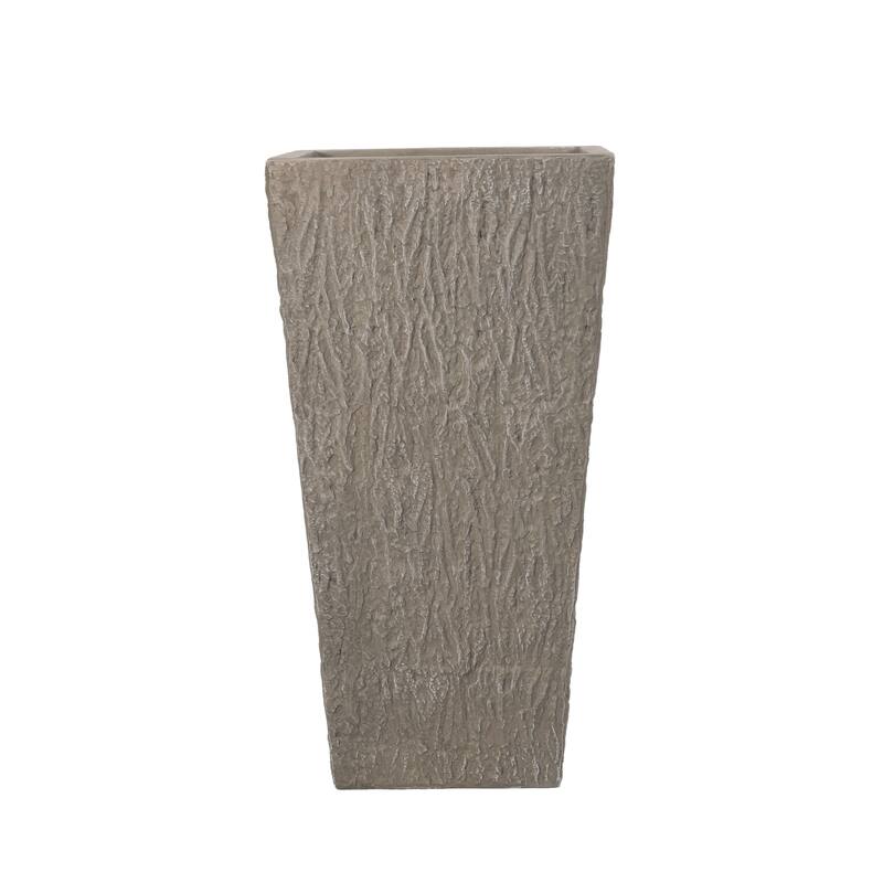 Classic Pleated Stone-Look Outdoor Planter Pot for gardens and porches