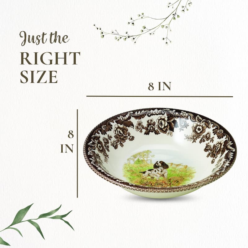 Spode Woodland Ascot Cereal Bowl Assorted Dogs - 8 Inch