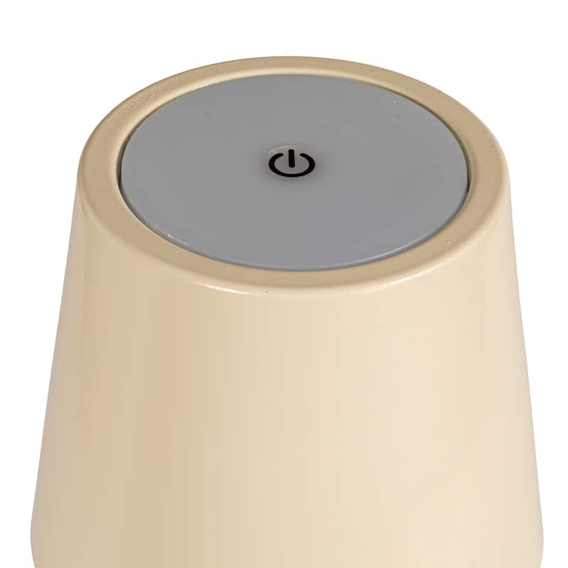 Metal LED Rechargeable Table Lamp with Touch Sensor, White - 4.3"L x 4.3"W x 14.5"H