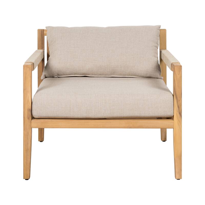 Christopher Knight Home - Modern Outdoor Acacia Wood Club Chair with Side Table