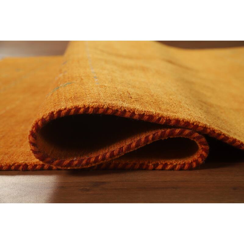 Hand Knotted Oriental 100% Wool Carpet Tribal Tribal Oranges & Rust Gabbeh Area Rug - 7' 7'' X 5' 0''