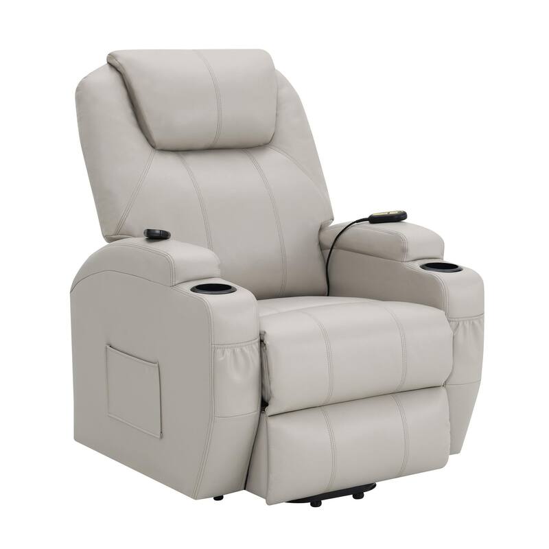 Rexford Power Lift Recliner Chair with Massage Champagne