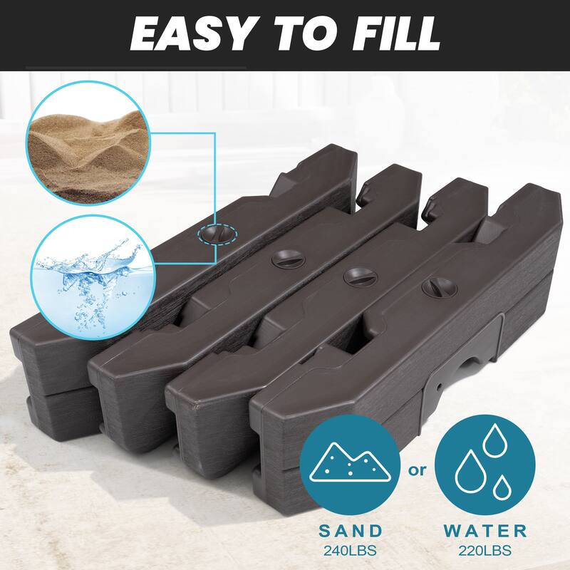 10FT Outdoor Square Patio Cantilever-Offset Umbrella with Base Stand