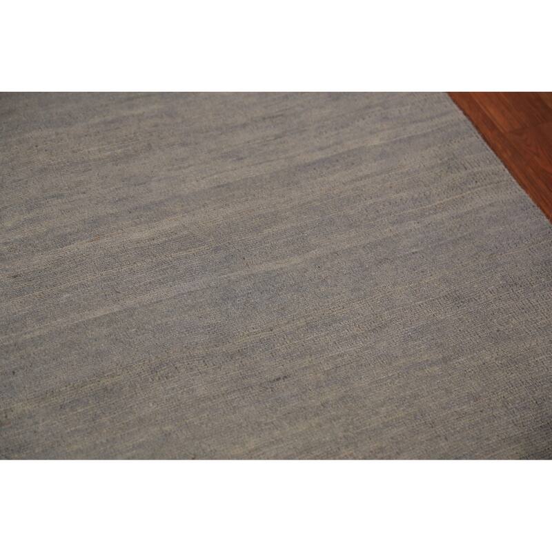 Gray Gabbeh Oriental Runner Rug Hand-Knotted Wool Carpet - 2'8" x 9'1"