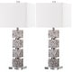 preview thumbnail 7 of 7, SAFAVIEH Lighting 31-inch Rafferty Cream Table Lamp (Set of 2) - 13"x13"x29"