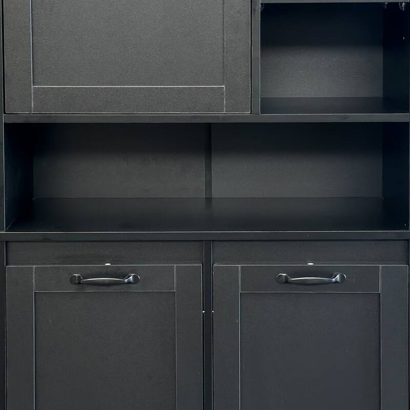 Freestanding Laundry Cabinet with Tilt-Out Hampers, Adjustable Shelves and Doors, Multi-Storage Laundry Organizer