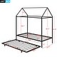 preview thumbnail 8 of 7, Black Metal House Bed with Trundle for Kids