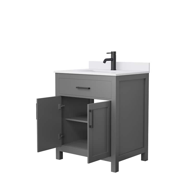 Beckett 30 Inch Single Vanity, Cultured Marble Top