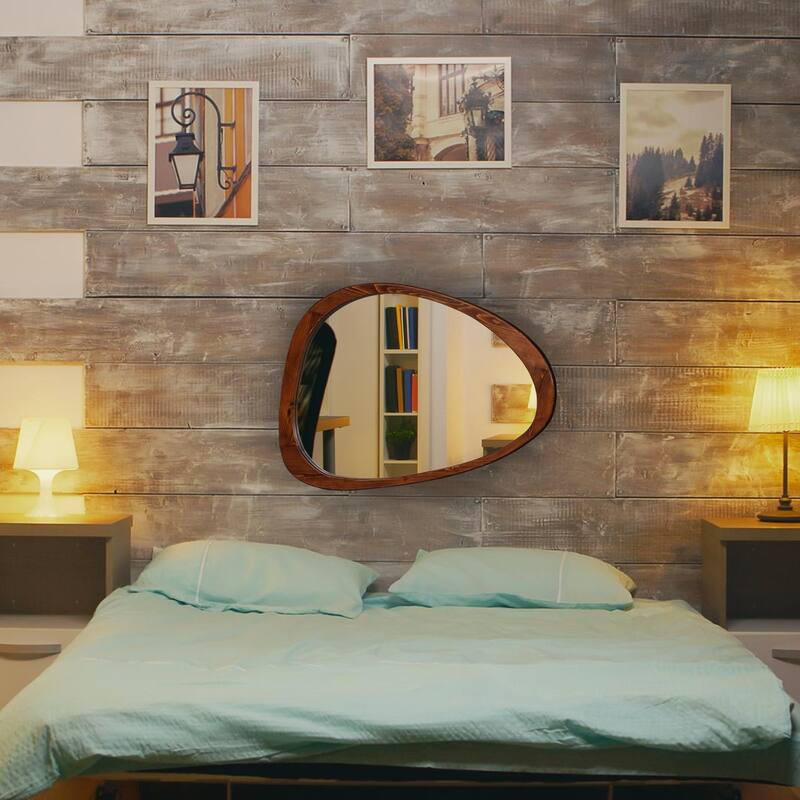 NOVA Natural Wood Frame Asymmetrical Mirror