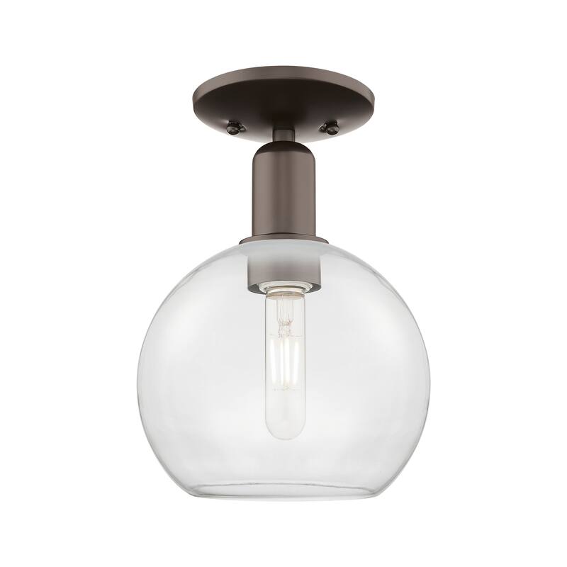 Innovations Lighting Endless Possibilities Arcadia - Athens - 1 Light 8" Semi-Flush Mount - Clear/Oil Rubbed Bronze