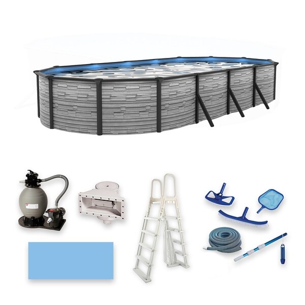 Blue Wave Montilla 52-in Deep Steel Wall A/G Swimming Pool w/ 6-in