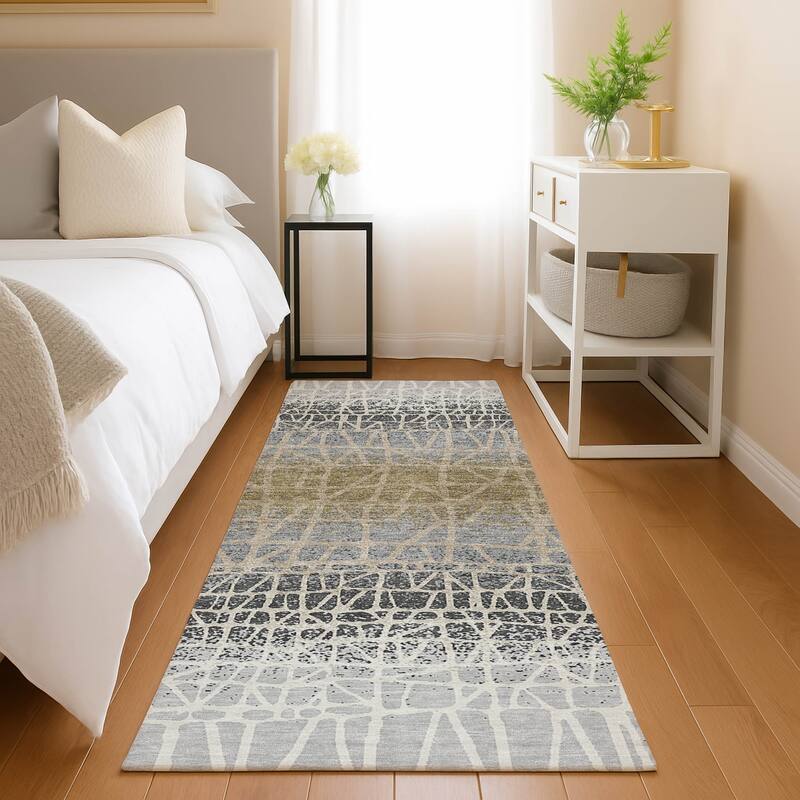 Machine Washable Indoor/ Outdoor Boho Global Chantille Rug
