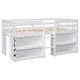 preview thumbnail 16 of 16, Twin Size Wood Low Loft Bed With Two-Tier Shelves and LED Light for Kids, Boys and Girls