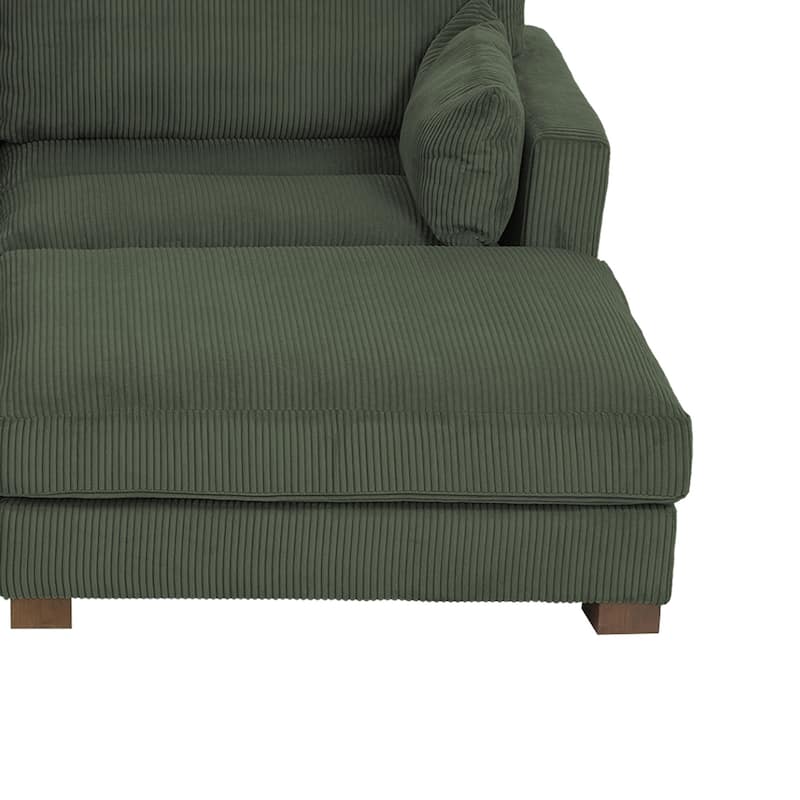 5-Piece U Shaped Couch Modular Sectional Sofa with Ottoman