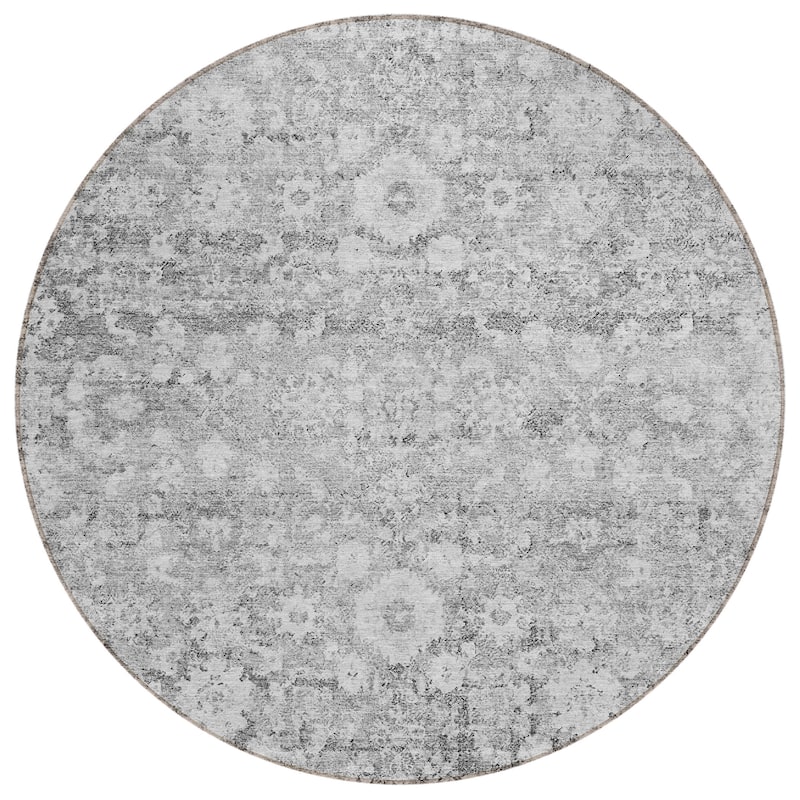 Machine Washable Indoor/ Outdoor Chantille Traditional Vintage Floral Rug