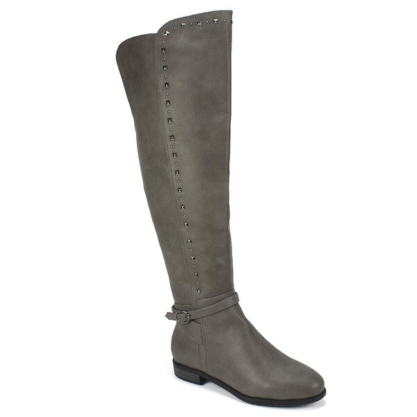 almond toe knee high boots