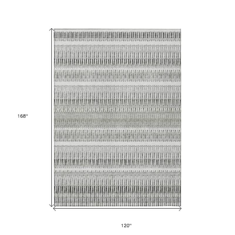 HomeRoots Striped Transitional Rectangle Outdoor Rug