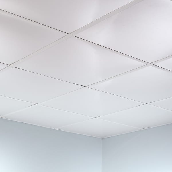 Fasade Flat Decorative Vinyl 2ft X 2ft Lay In Ceiling Tile In Matte White 5 Pack Overstock 32202145