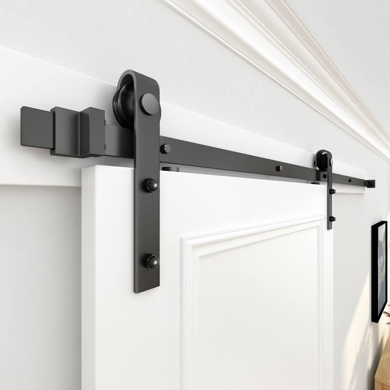 Sliding Barn Door Hardware Track Kit for Single Door J Style Rollers