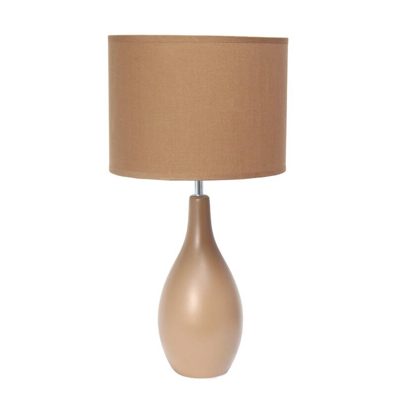 18.11" Standard Dewdrop TableLamp with Matching Fabric Shade - Light Brown