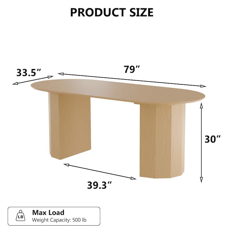 79 In Solid Wood Dining Table For 6 - 8 Person
