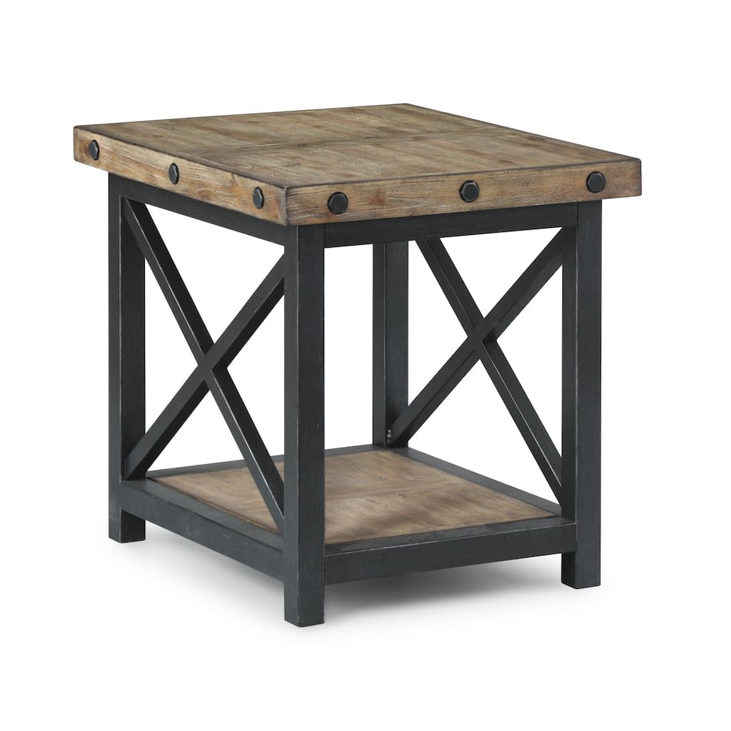 Homestyles Carpenter Brown Wood End Table - 21" x 23" x 25"