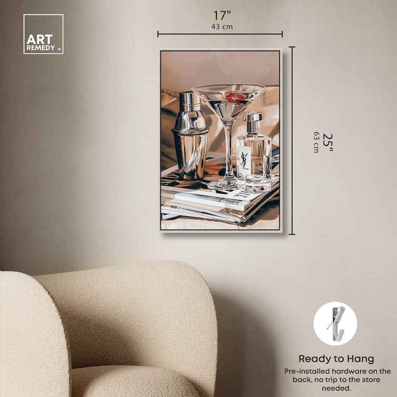 Martini Magazine Stack Canvas by Art Remedy