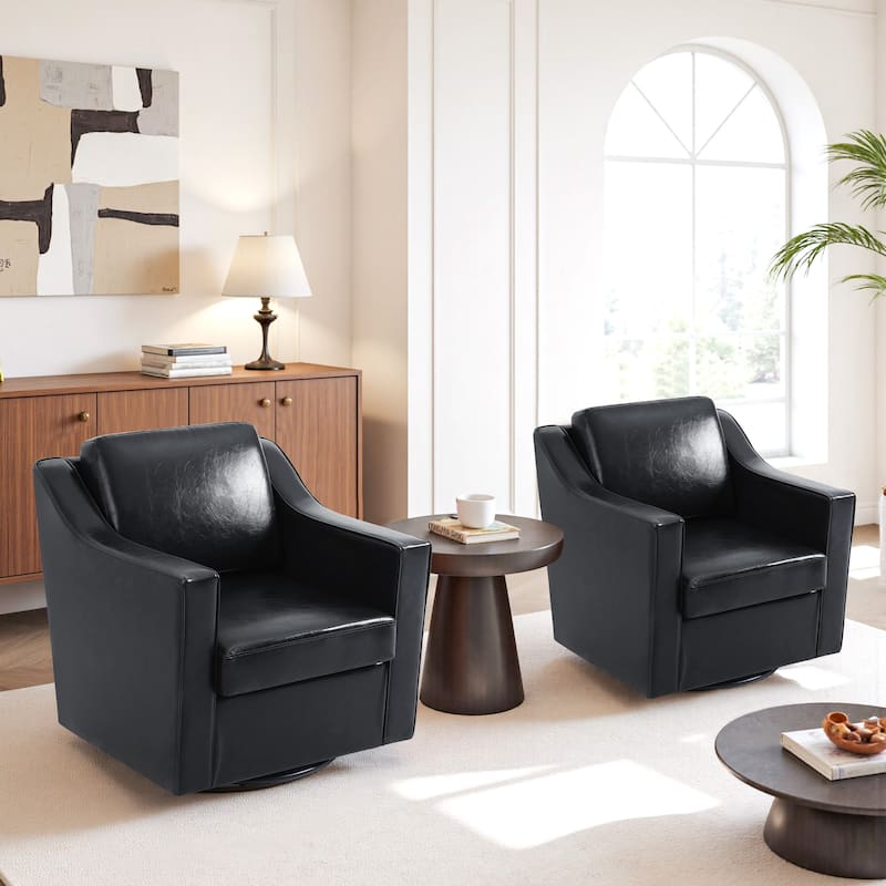 Modern Swivel Upholstered Armchair Accent chair Set of 2