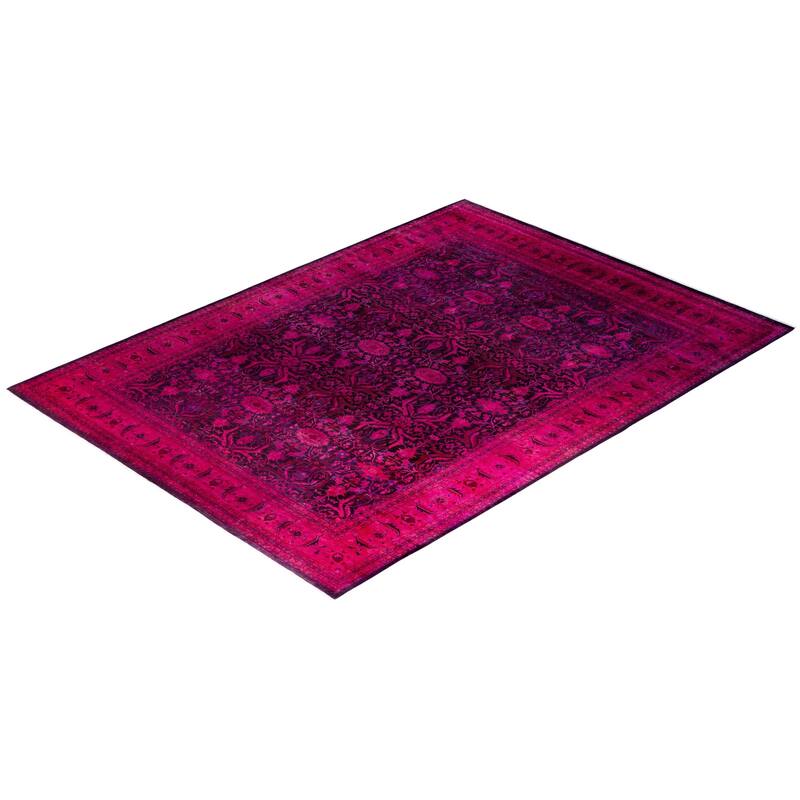 Fine Vibrance One-of-a-Kind Hand-Knotted Area Rug - Purple, 10' 1" x 14' 3" - 10' 1" x 14' 3"