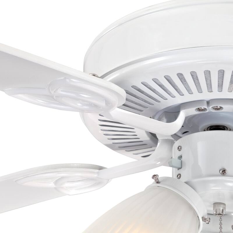 Westinghouse Lighting Vintage 52-Inch Indoor 5-Blade Ceiling Fan, Dimmable LED Light with Clear Ribbed Glass
