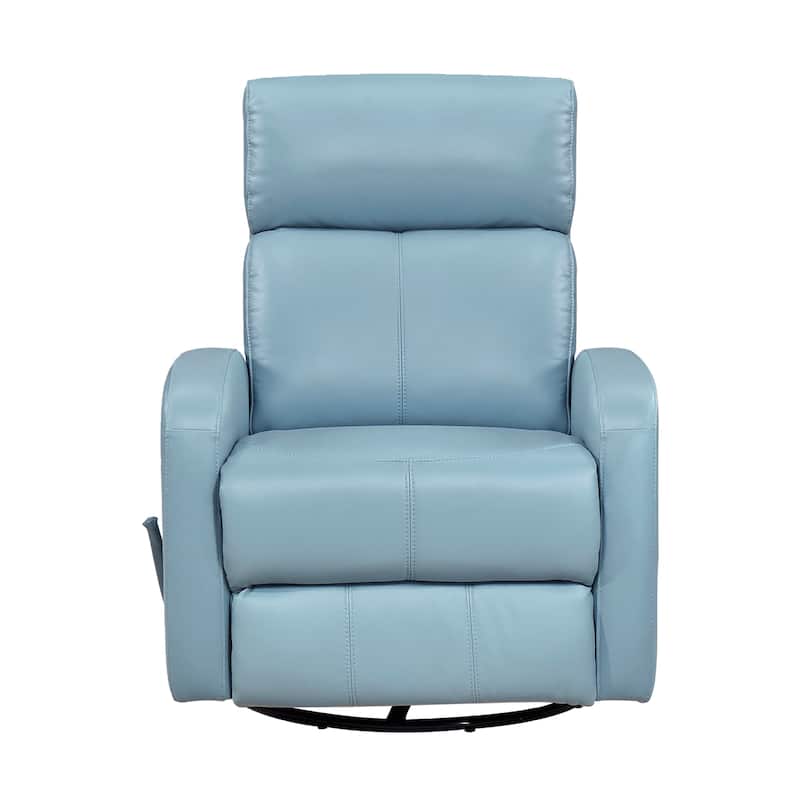 Creek 31.5" Leather Manual Swivel Glider Recliner - 360-Degree Swivel