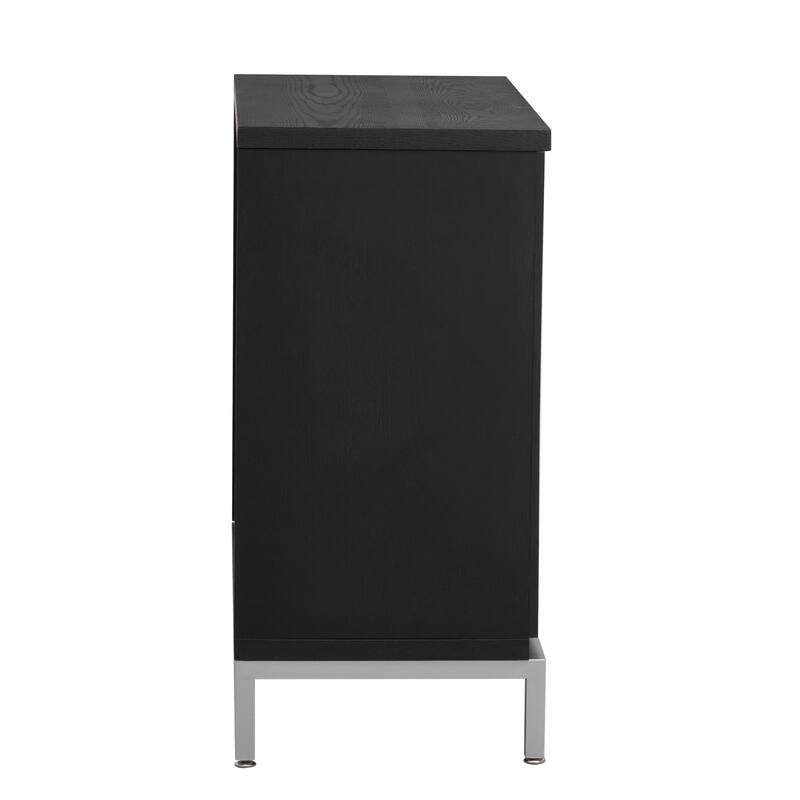 Modern Storage Cabinet with Adjustable Wooden Shelves and Metal Leg Frame for Living Room, Entryway, Dining Room