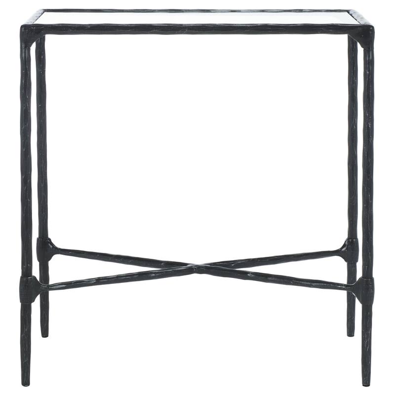 SAFAVIEH Couture Isabellina Metal And Glass Accent Table - 22"W x 12"D x 23"H