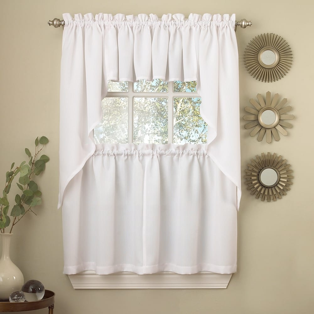 Sweet Home Collection Opaque Ripcord Kitchen Window Curtains - Swag, Tier & Valance
