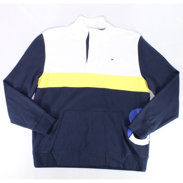 navy blue and yellow tommy hilfiger shirt