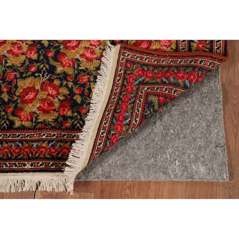 Floral Sirjan Foyer Rug Handmade Wool Carpet - 3'7" x 5'0"