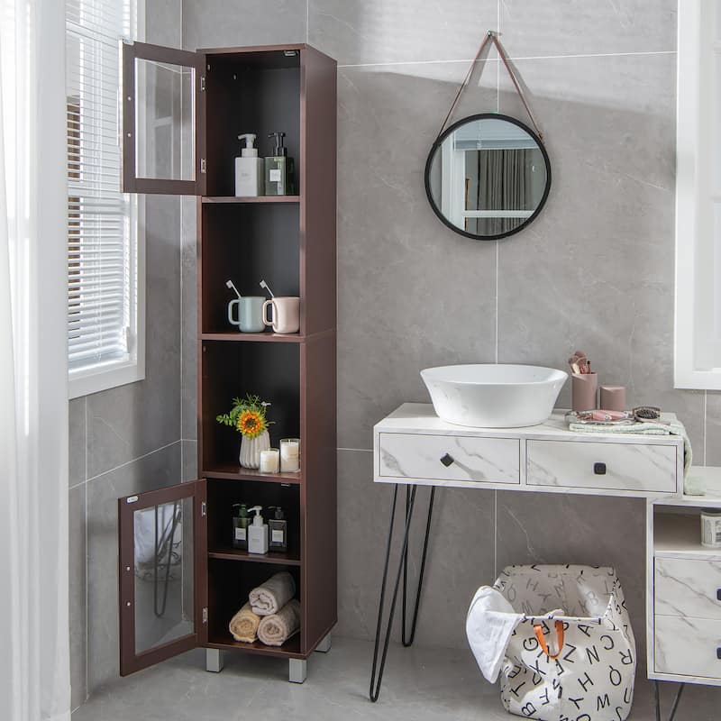 Costway 71'' Tall Tower Bathroom Storage Cabinet Organizer Display - See Details