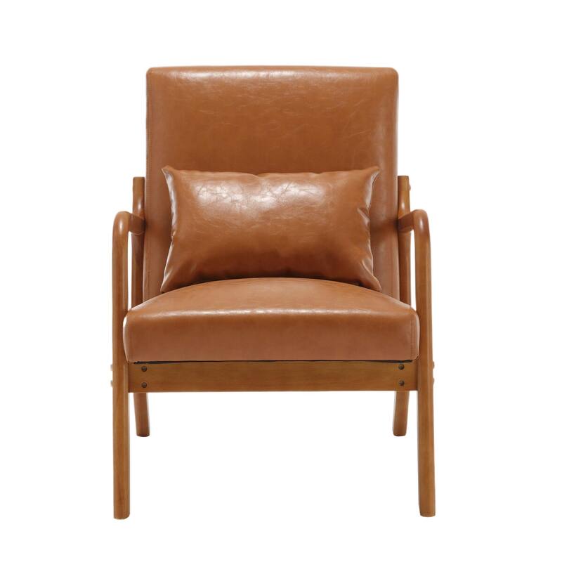 Light Brown Modern 23.2" Accent Chair with Pillow