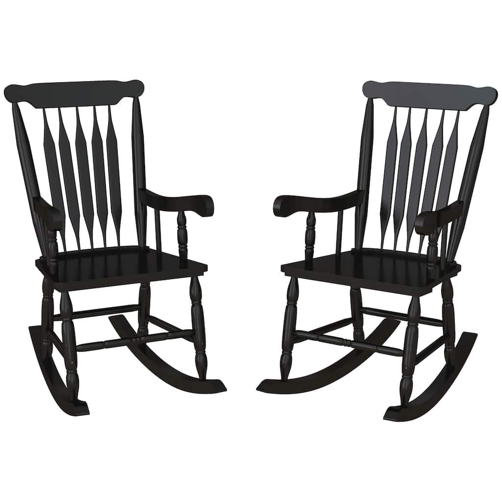 Outsunny Outdoor Wood Rocking Chairs Set Of 2 (Excluding the table)