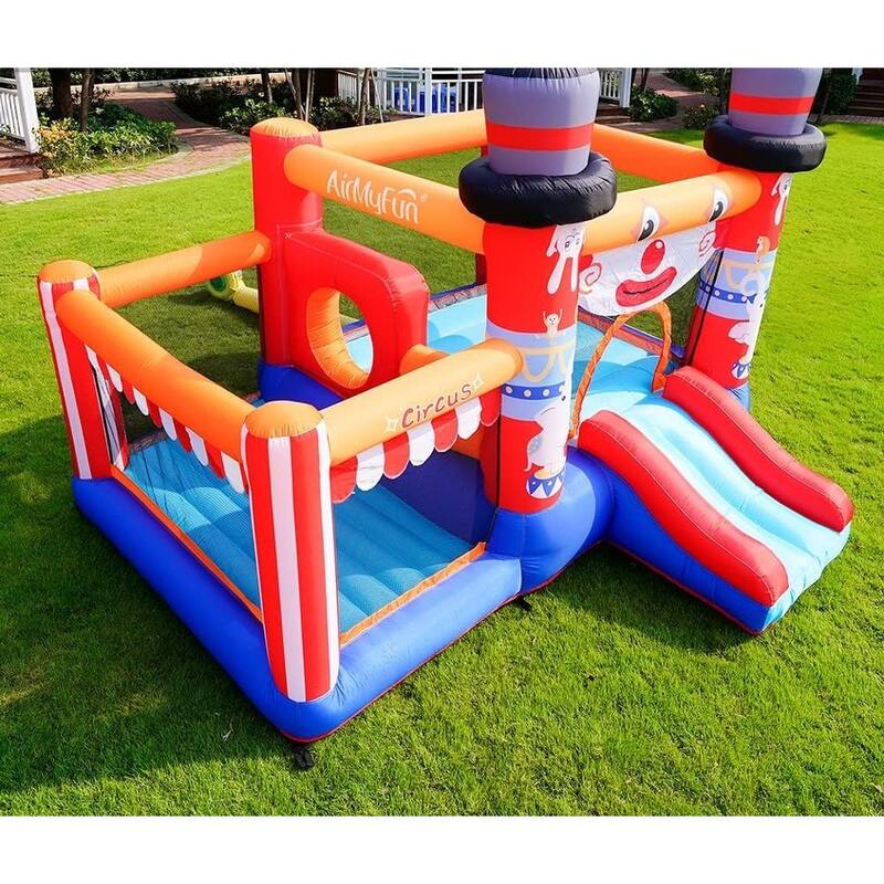 Bounce House & Bounce Castle for Kids, Inflatable Bounce House with Blower, Bouncing Area and Slide,Cute Clown Theme (Oxford)