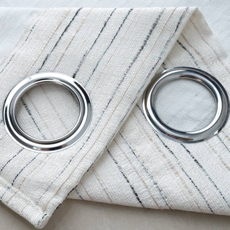 Kensington Striped Texture Window Curtain Panel 84" or 95"