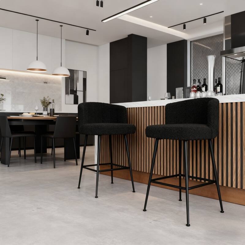 27.2" Swivel Upholstered Bar & Counter Stool with Back and Metal Frame - 37" H X 19.7"W X 18.7" D