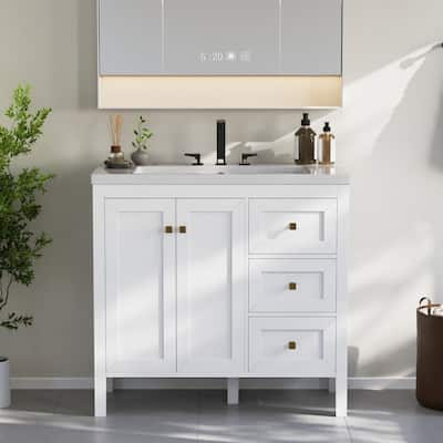 Moasis 36"/42" Bathroom Vanity with Sink Set and 2 Soft-Closing Doors & 3 Drawers