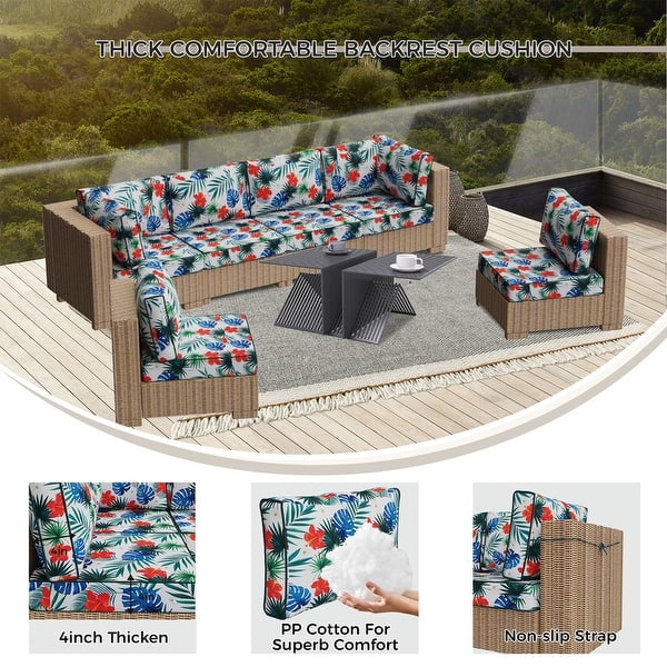 14 Piece Outdoor Furniture Replacement Cushions,Patio Seat Cushions