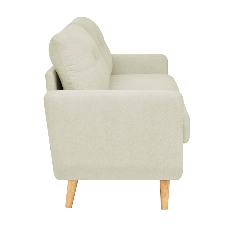 67.7" Wide Mid-Century Modern Upholstered Tufted Loveseat Sofa With Wooden Legs