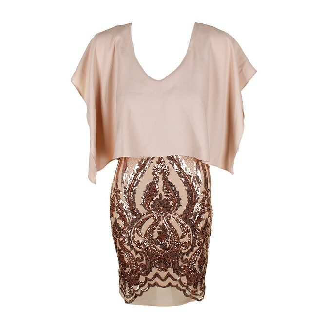 betsy & adam caped sheath dress