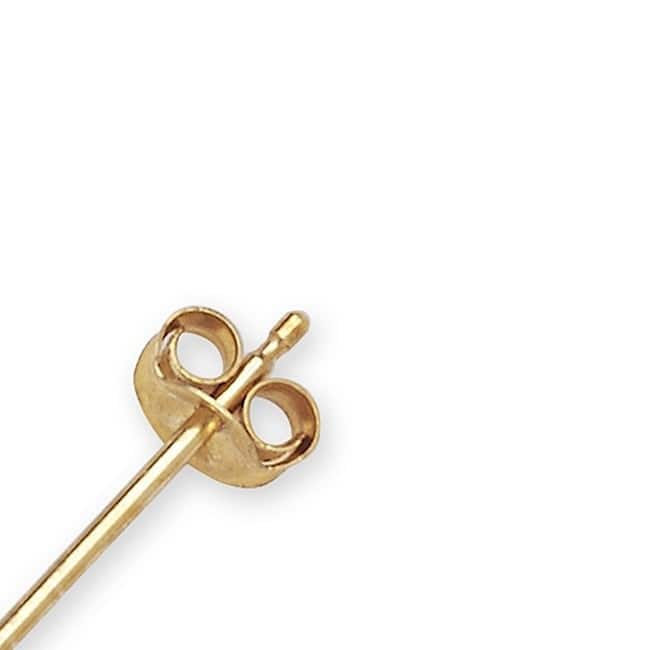 Curata 14k Yellow Gold Cubic Zirconia Peace Sign Earrings