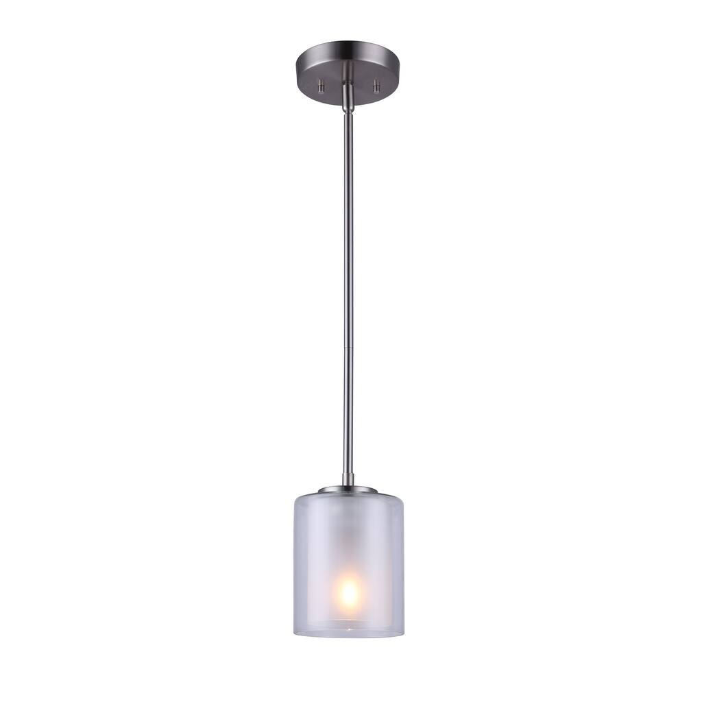 Bay 1 Light Pendant, Nickel Finish - Brushed Nickel