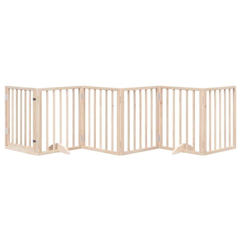 vidaXL Dog Gate Foldable Poplar Wood