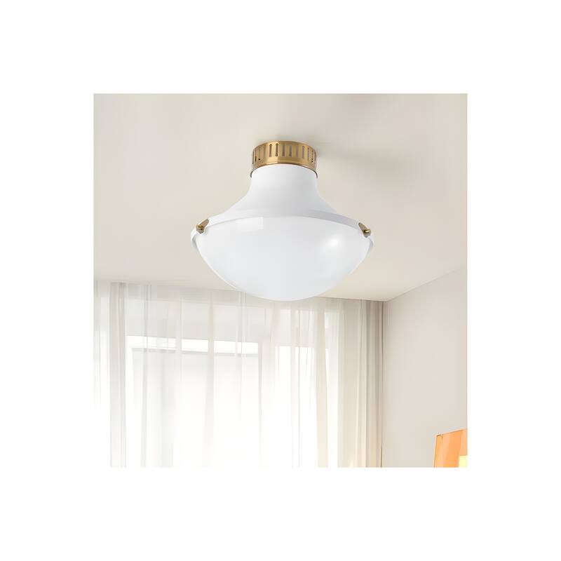 10 in.Collar Metal Round Bowl Flush Mount